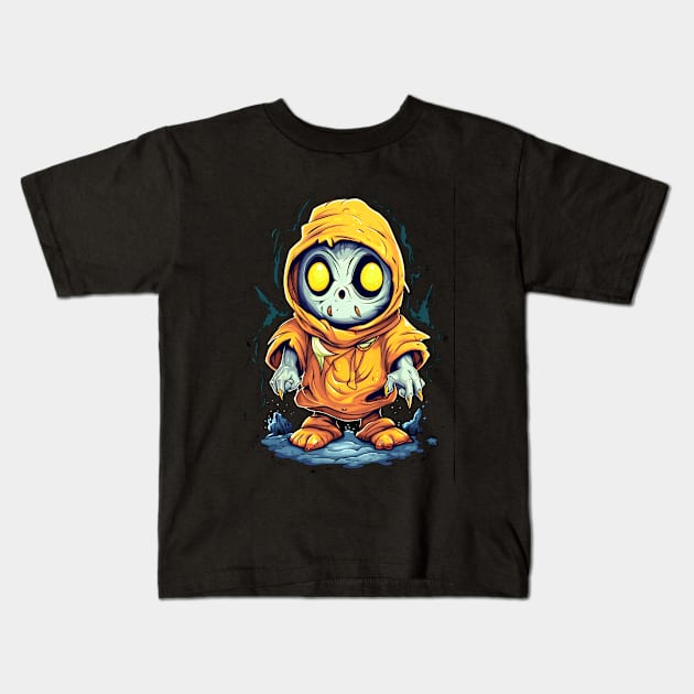 Eerie Halloween Ghoul Art - Spooky Season Delight Kids T-Shirt by Captain Peter Designs